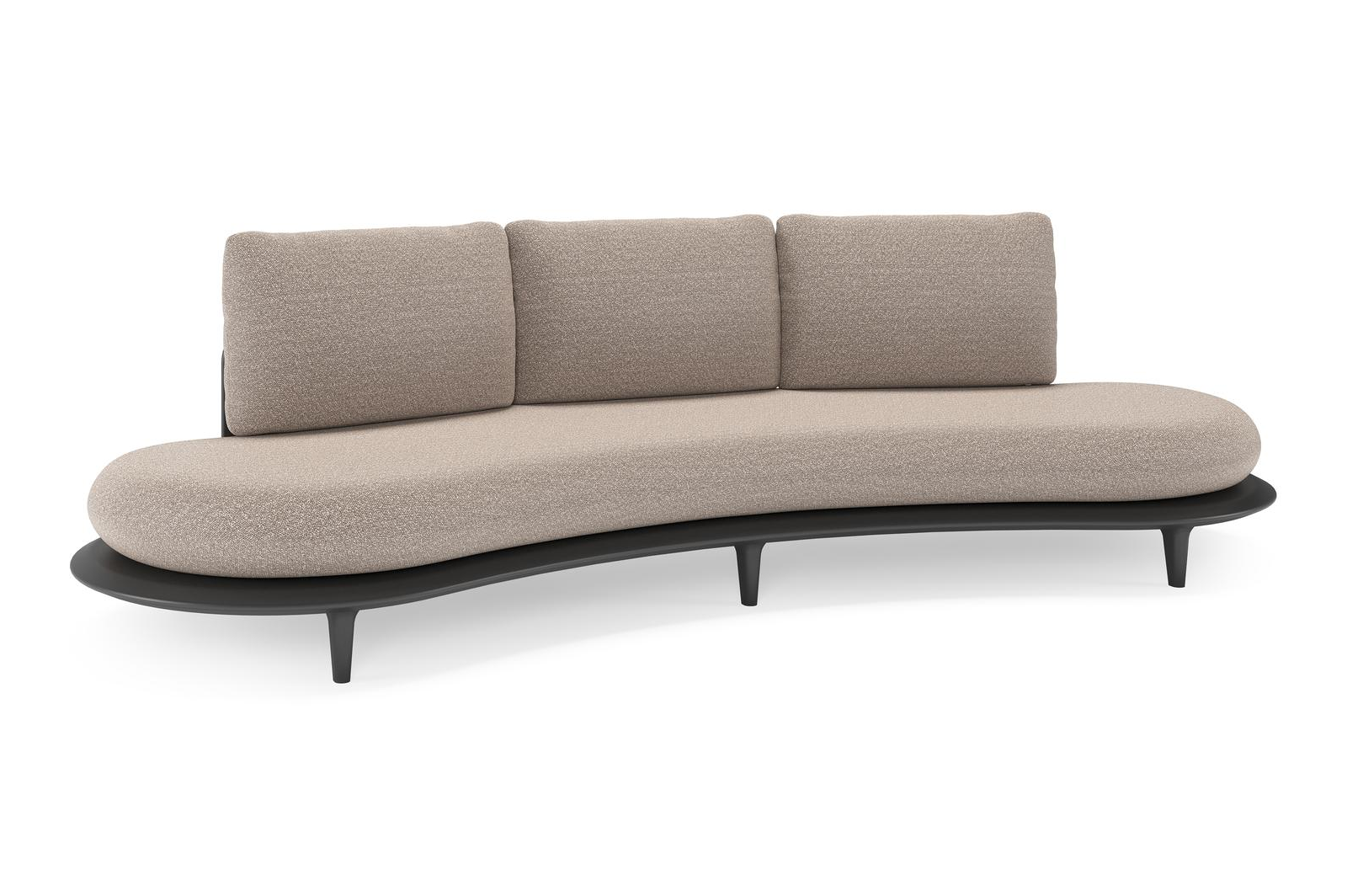 Bomero loungebank in zwart aluminium met wander manioc all weather sunbrella® luxe kussen