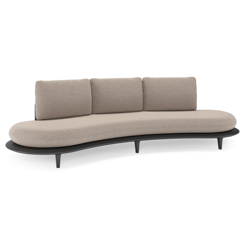 Bomero loungebank in zwart aluminium met wander manioc all weather sunbrella® luxe kussen