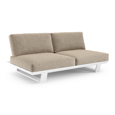 Pagino loungebank in wit aluminium met bora jungle all weather cosytica kussen