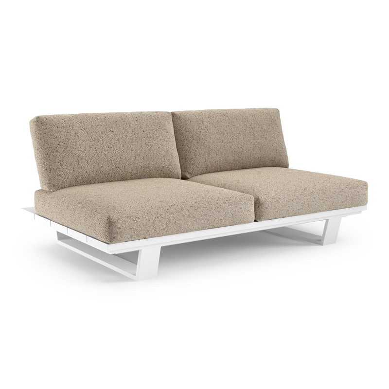 Pagino loungebank in wit aluminium met bora jungle all weather cosytica kussen