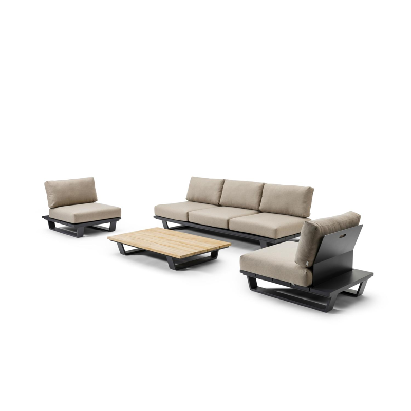 Pagino lounge 1-zit in zwart aluminium