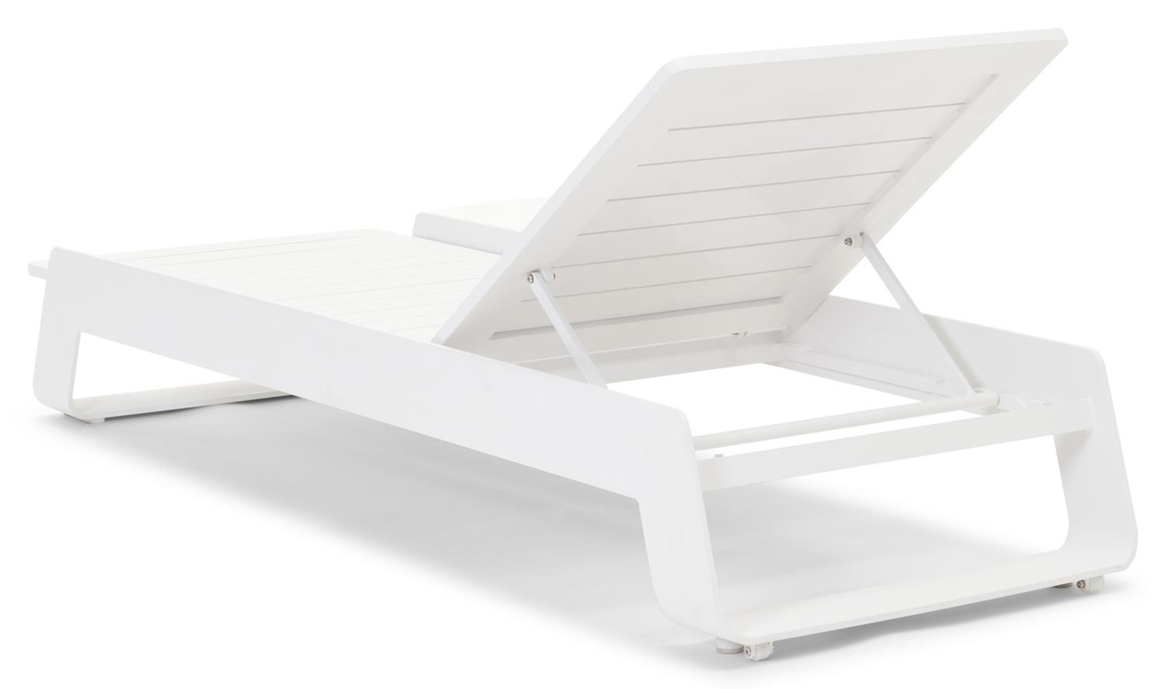 Atessa verstelbaar ligbed in wit aluminium met lopi marble all weather sunbrella® luxe kussen