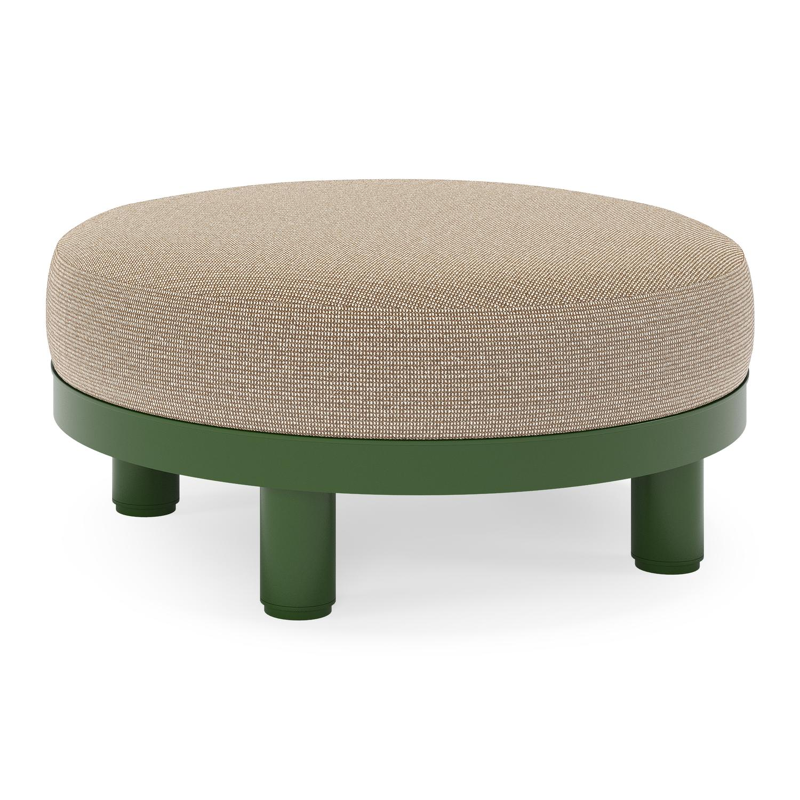 Donato lounge poef in groen aluminium met all weather solica Firenze Earth kussen