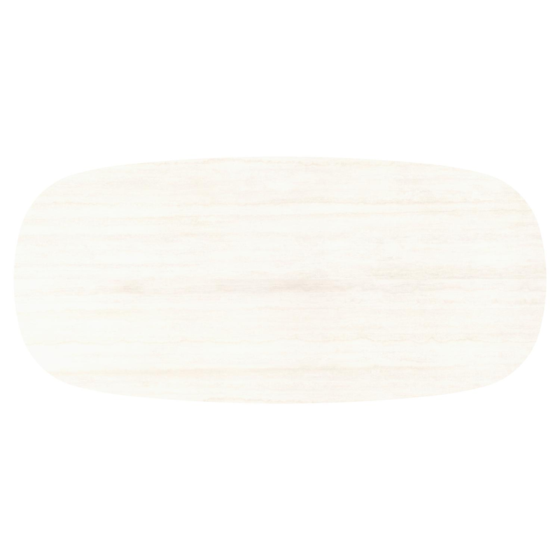 Amico tuintafel bombo in beige aluminium en volkeramiek Travertino Bianco - L 270 x B 125 x H 73.5 cm