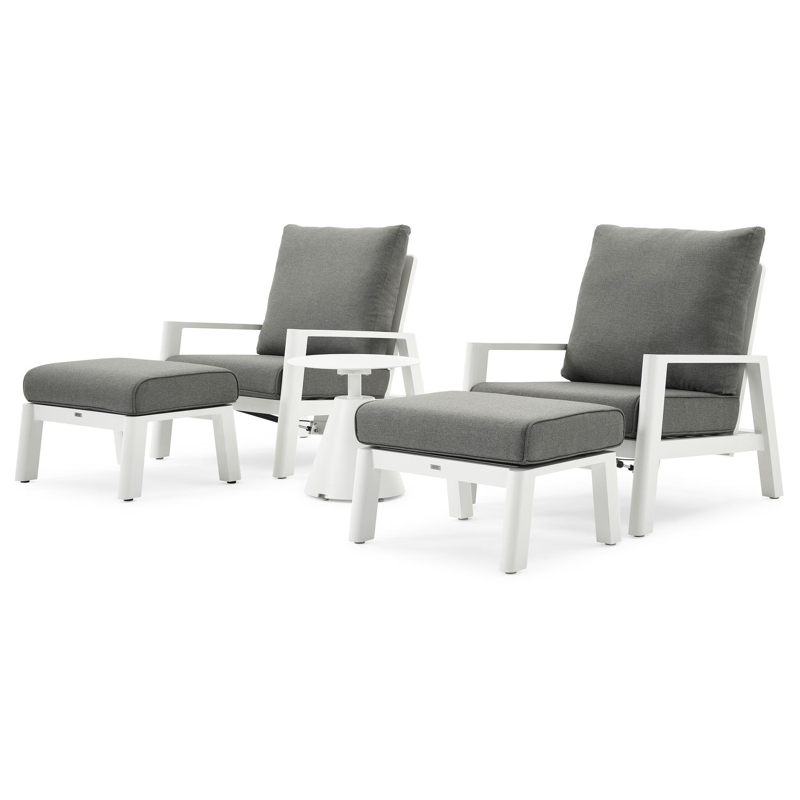 Cirello lounge 1-zit in wit aluminium