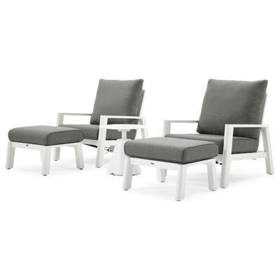 Cirello lounge 1-zit in wit aluminium