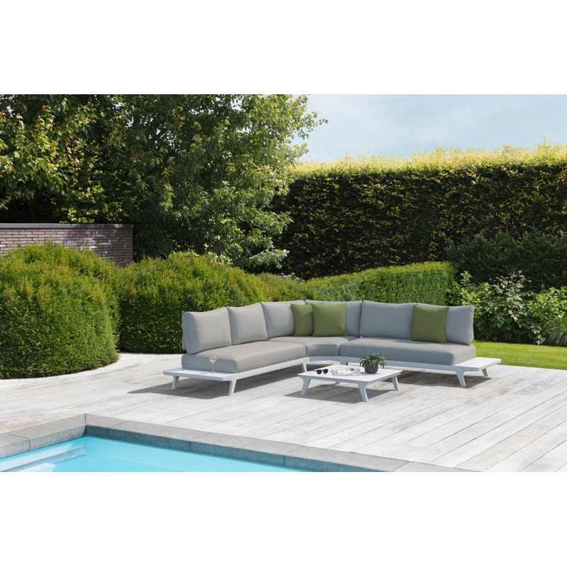 Bolzano loungetafel in wit aluminium - L 83,5 x B 83,5 x H 30