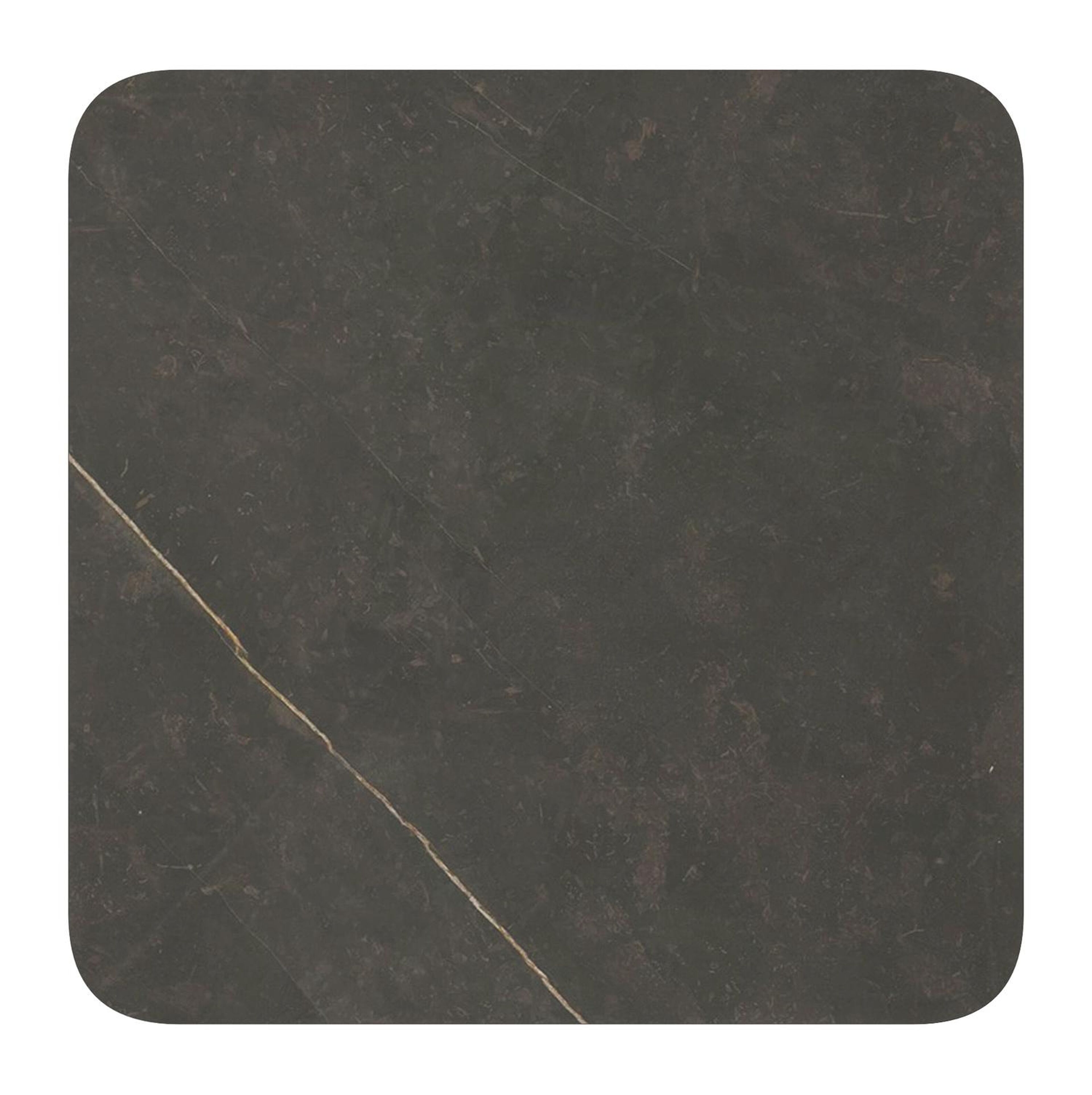 Fano kantelbare tuintafel vierkant afgerond in zwart aluminium en volkeramiek calatorao - L 80 x B 80 x H 73 cm