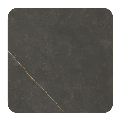 Fano kantelbare tuintafel vierkant afgerond in zwart aluminium en volkeramiek calatorao - L 80 x B 80 x H 72.5 cm