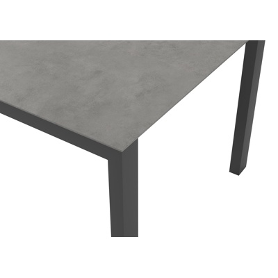 Ensemble de jardin Trente en aluminium noir avec plateau de table en céramique pleine gris et 10 chaises de jardin Artena