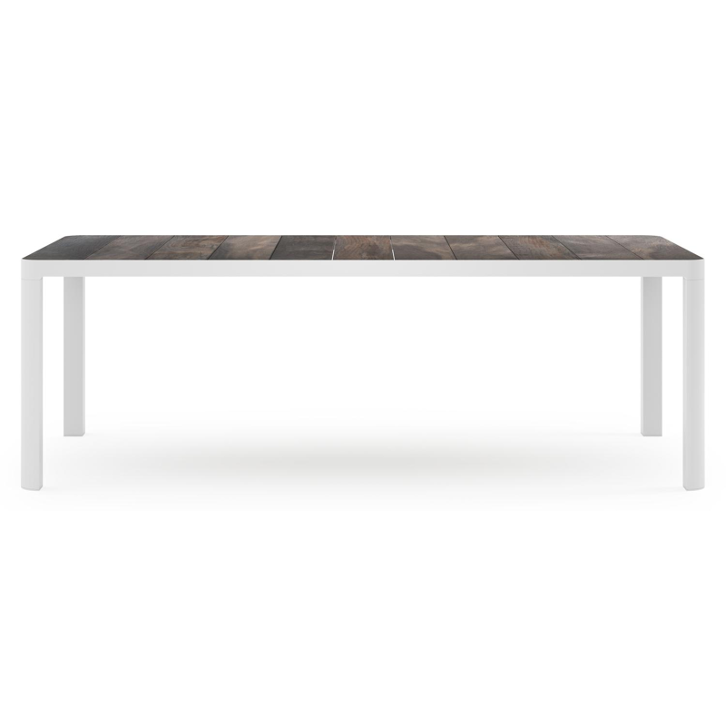 Ellara tuinset in wit aluminium en grijs keramische tegels tafelblad met 6 Paco tuinstoelen