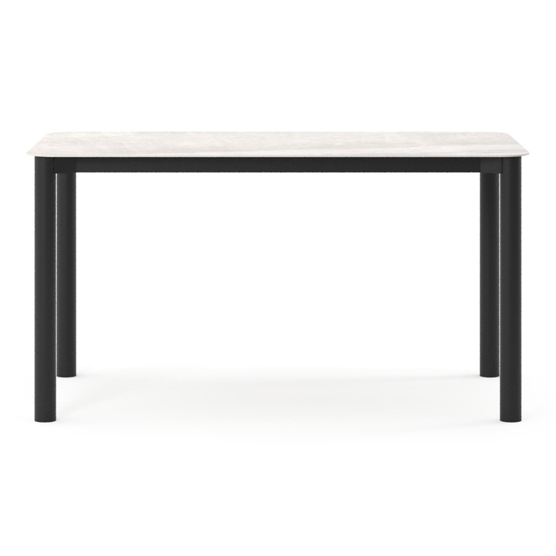 Orso tuintafel rechthoekig afgerond in zwart aluminium en volkeramiek Taj Mahal - L 140 x B 80 x H 74.5 cm