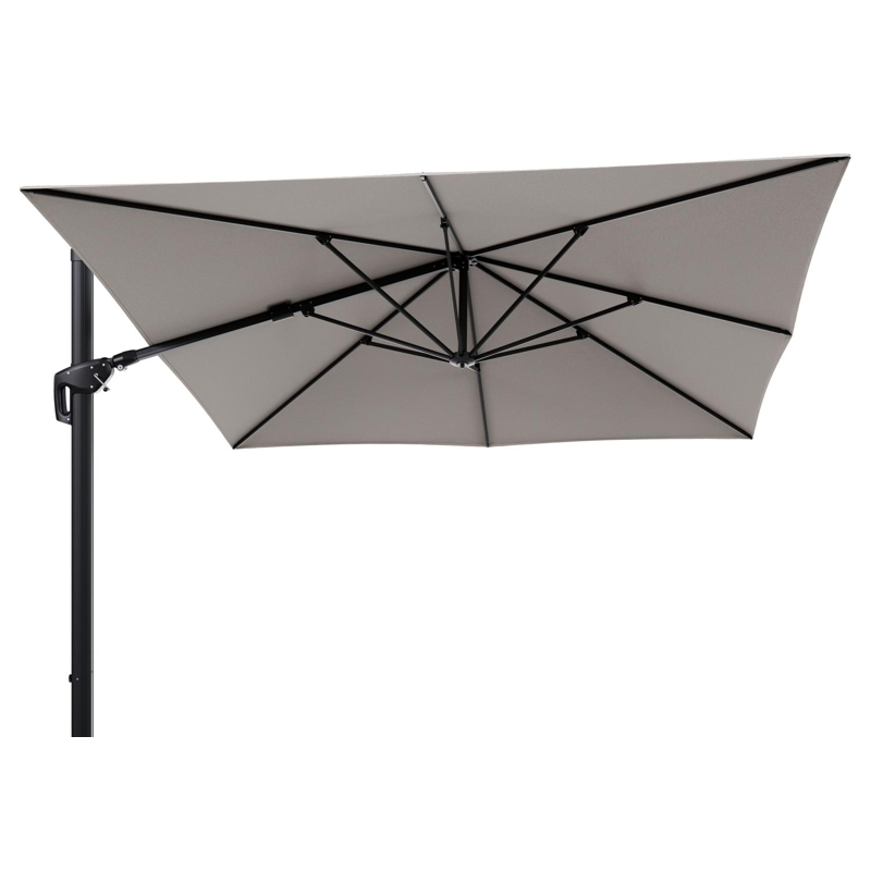 Minore zweefparasol tiltfunctie in zwart aluminium en parasoldoek in All Weather Sunbrella® Luxe Slow Farafra - L1 350 x L2: 350 cm (zonder voet) (zonder voet)