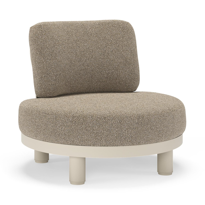 Donato loungestoel in beige aluminium met all weather cosytica Madagascar Burch kussen