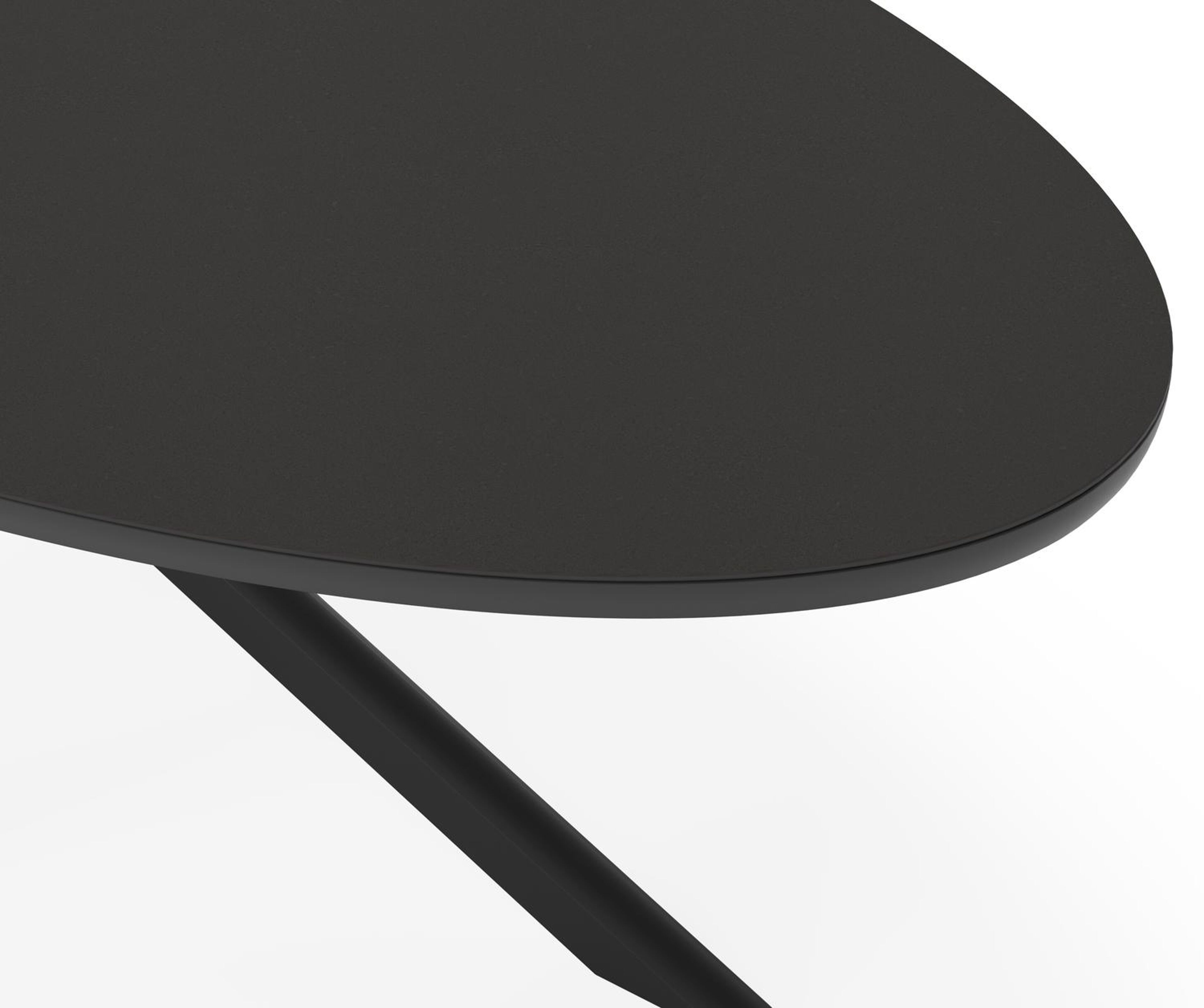 Ensemble de jardin Pamplona en aluminium noir et sintered stone notte minerale avec 6 chaises de jardin Gerona