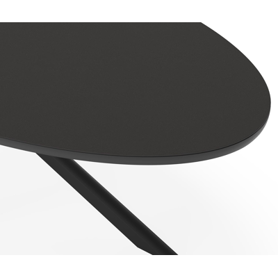 Pamplona ovale tuinset in zwart aluminium en sintered stone notte minerale met 6 Cosa tuinstoelen