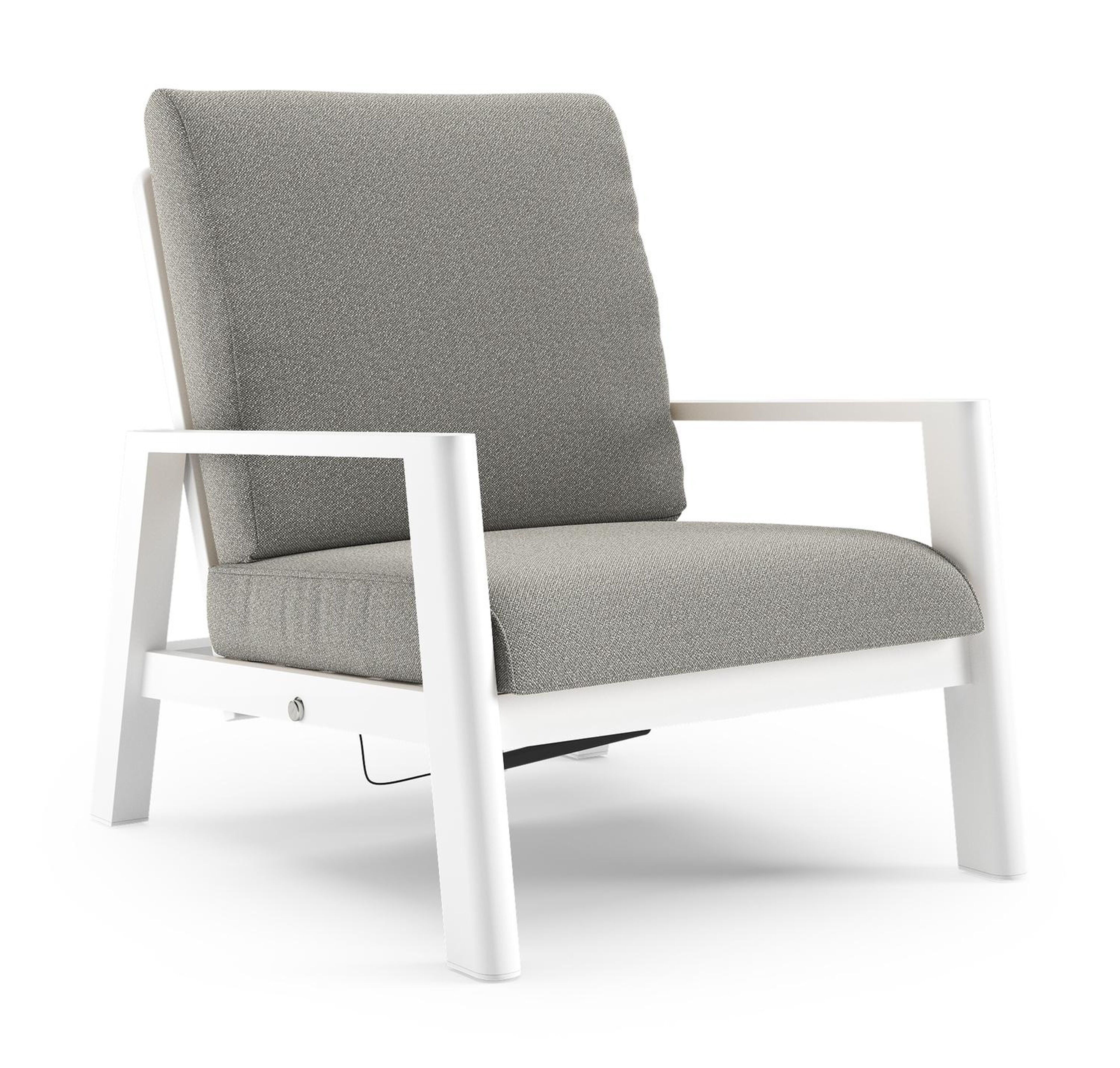 Cirello loungestoel in wit aluminium met savane tunder all weather sunbrella® luxe kussen