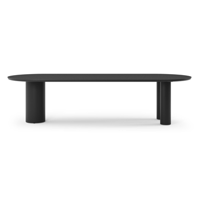 Organo tuintafel ovaal in zwart aluminium en volkeramiek nero black - L 300 x B 110 x H 74 cm