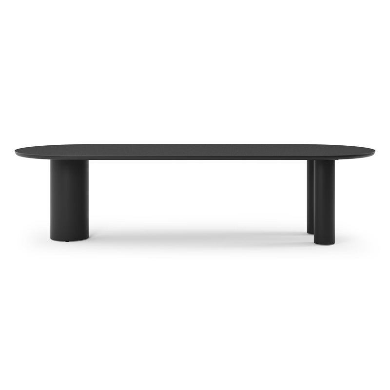 Organo tuintafel ovaal in zwart aluminium en volkeramiek nero black - L 300 x B 110 x H 74 cm
