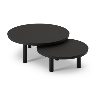 Lindo loungetafel in zwart aluminium en sintered stone notte minerale