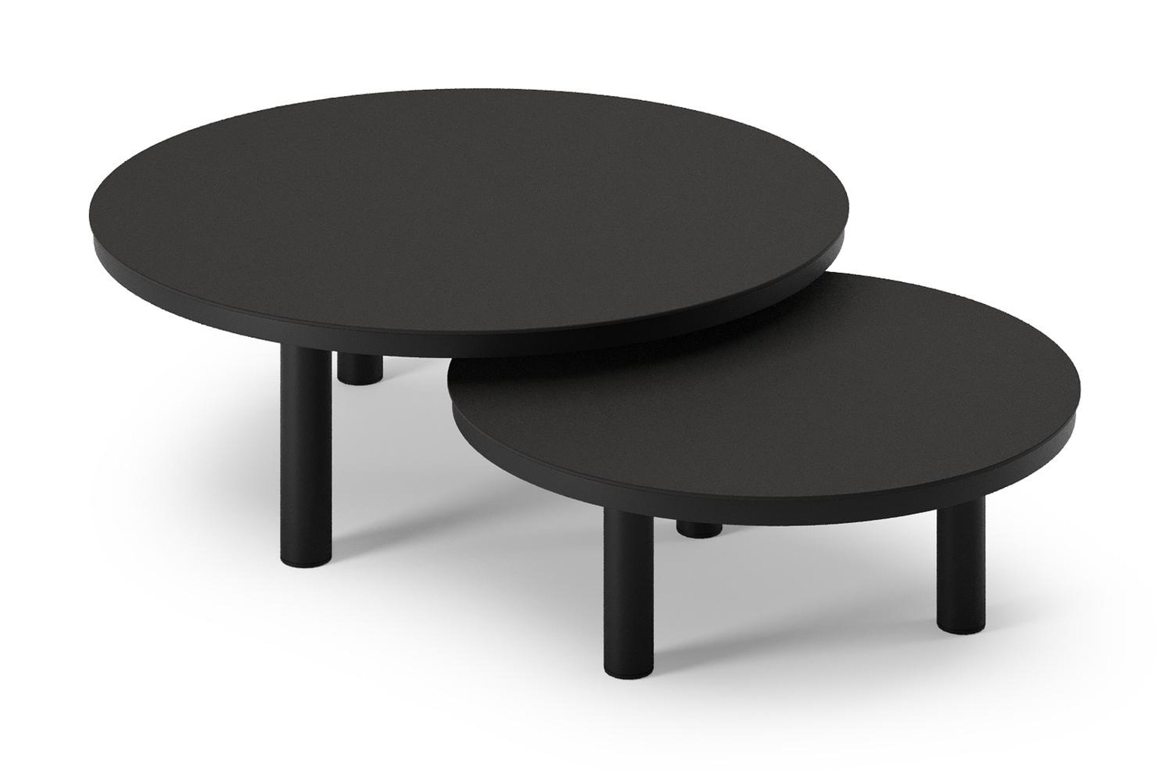 Table de basse Lindo en aluminium noir et sintered stone notte minerale