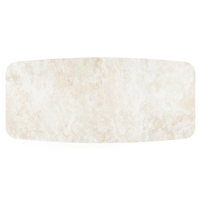 Lacirma tuintafel bootvorm in wit aluminium en volkeramiek Rapolano L 255 x B 115 cm