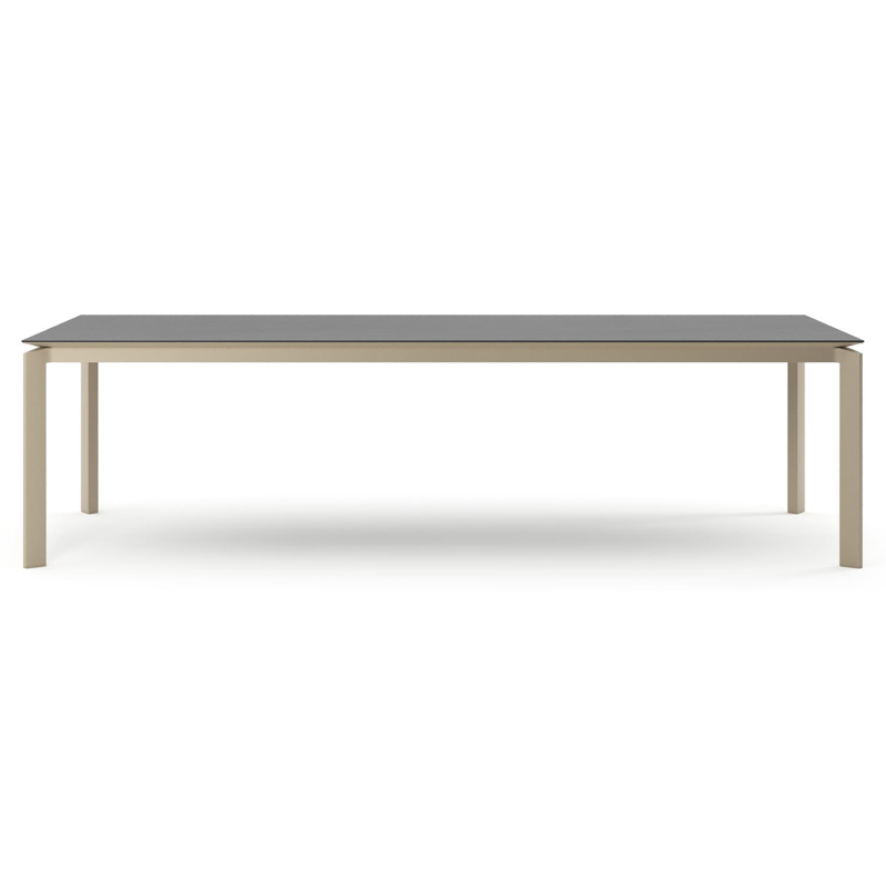 Cirello tuintafel rechthoekig in beige aluminium en volkeramiek Basalt Black - L 280 x B 110 x H 74.5 cm