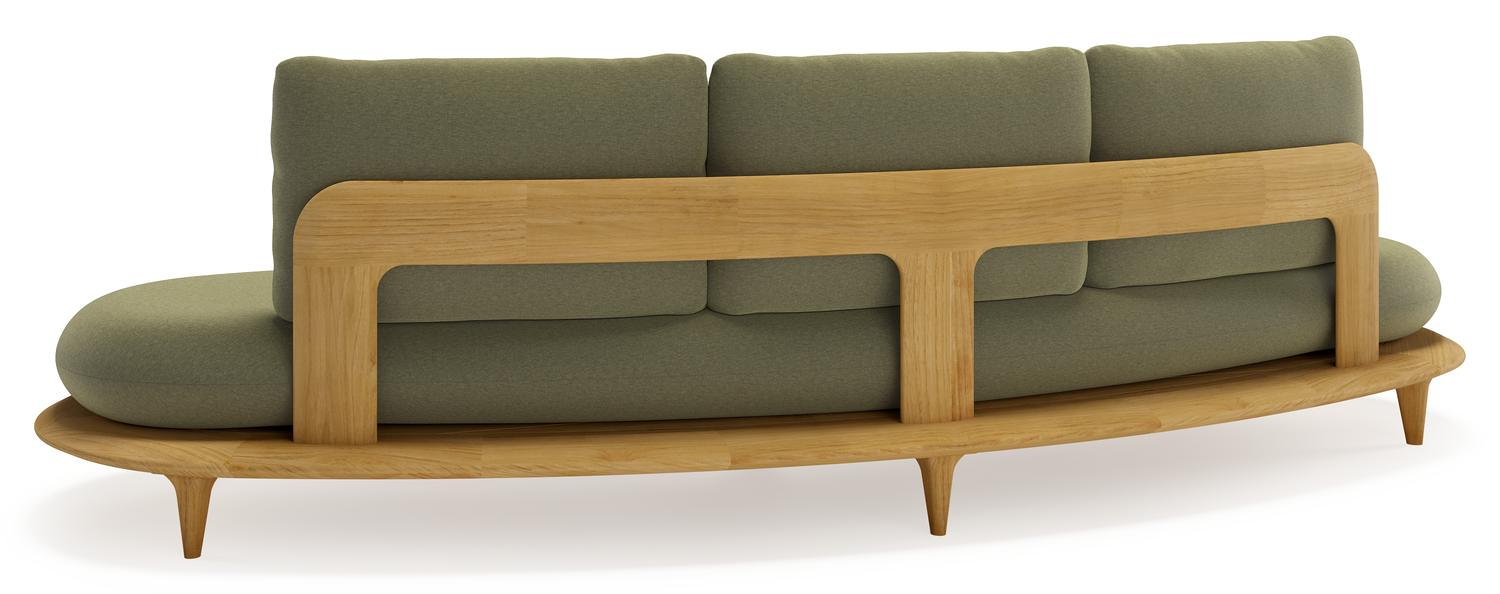 Bomero loungeset in teak met heritage leaf all weather sunbrella® luxe kussen