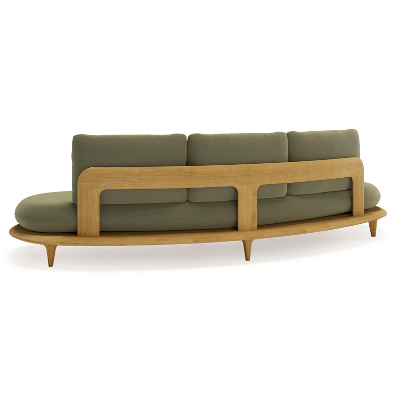 Bomero loungeset in teak met heritage leaf all weather sunbrella® luxe kussen