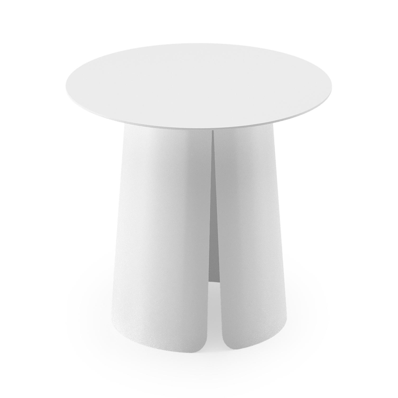 Avila bijzettafel in wit aluminium - Dia. 45 x H 39 cm