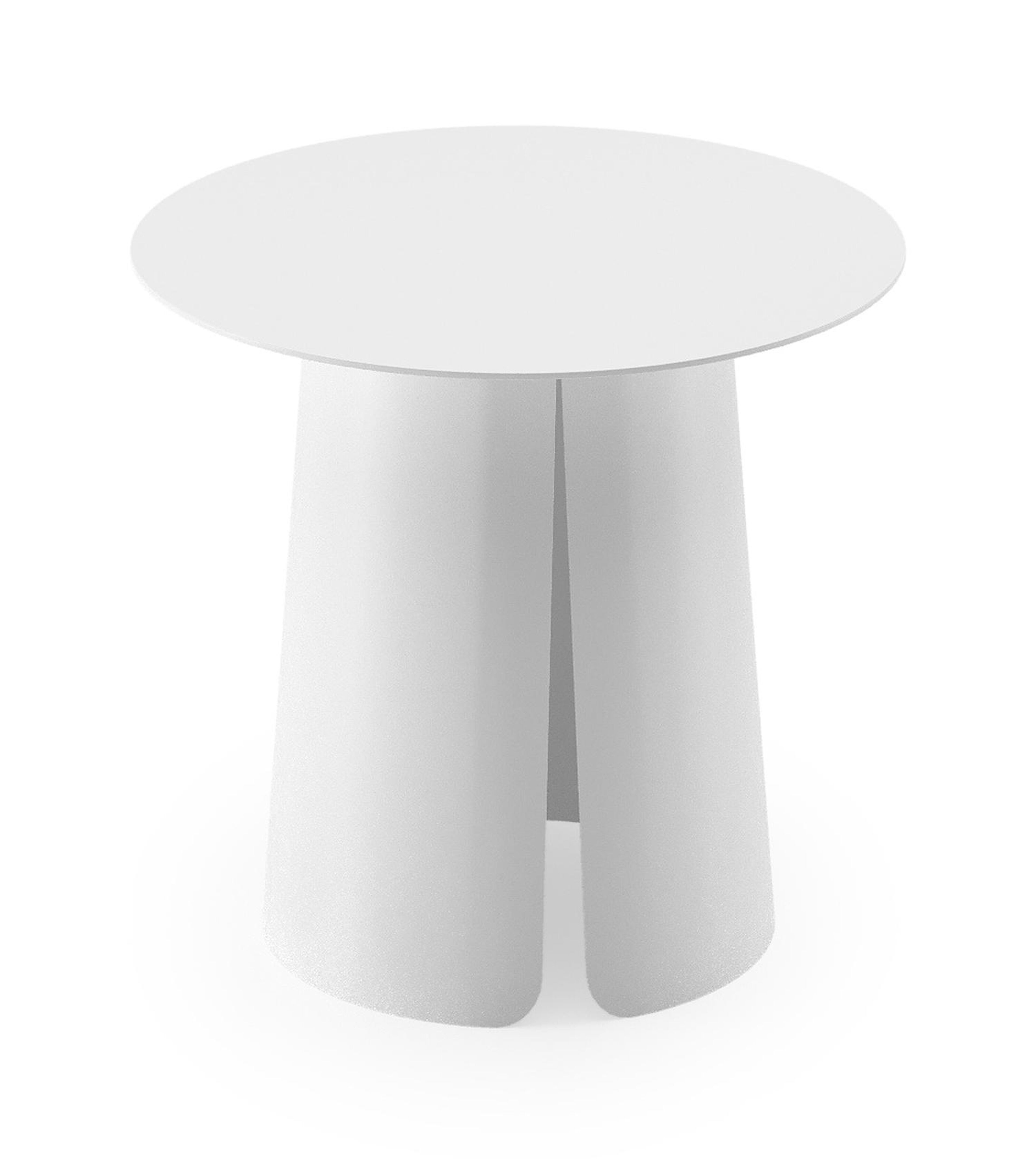 Avila bijzettafel in wit aluminium - Dia. 45 x H 39 cm