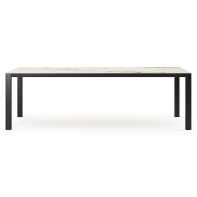 Como tuintafel rechthoekig in zwart aluminium en volkeramiek colorado dunes - L 240 x B 100 x H 75 cm