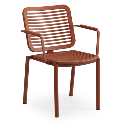 Fano stapelbare tuinstoel in roestbruin aluminium