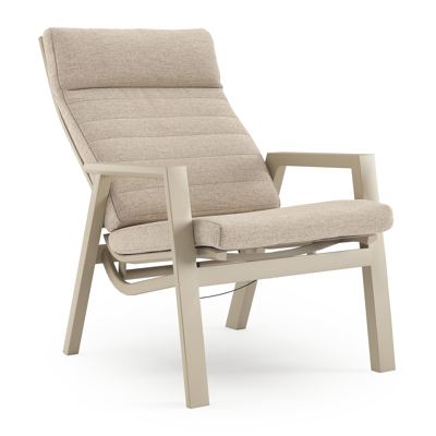 Prato loungestoel in beige aluminium met rustic weather+ softtouch kussen