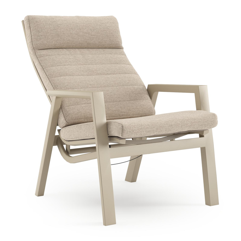 Prato loungestoel in beige aluminium met rustic weather+ softtouch kussen