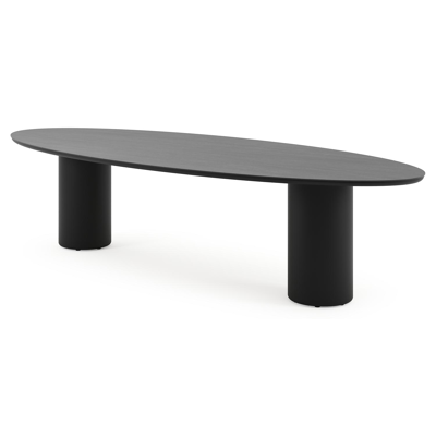 Amico tuintafel ovaal in zwart aluminium en volkeramiek Basalt Black - L 320 x B 130 x H 73.5 cm