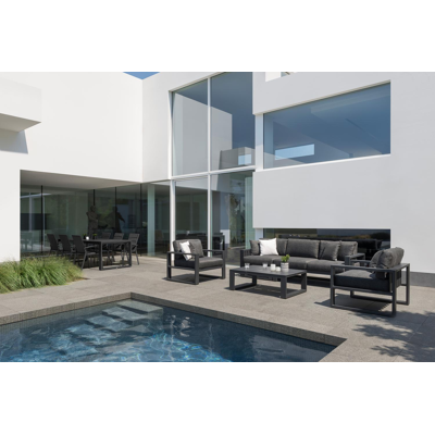 Verato loungetafel in zwart aluminium - L 120 x B 80 x H 39,5 cm