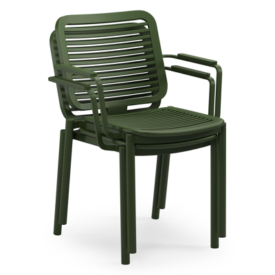Chaise de jardin empilable Fano en aluminium vert
