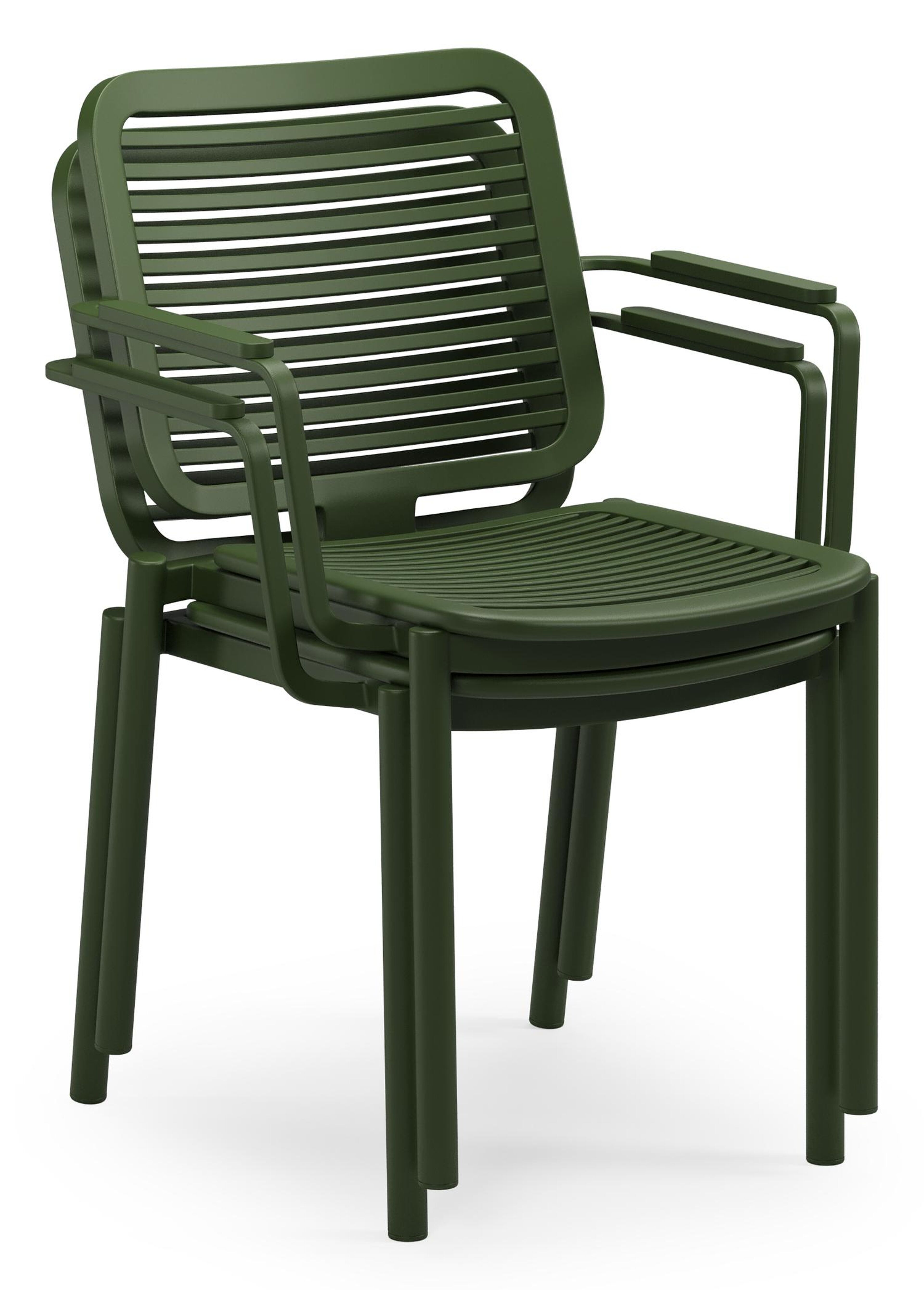 Fano stapelbare tuinstoel in groen aluminium