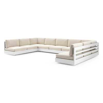 Como loungebank in wit aluminium met althea off white all weather cosytica kussen