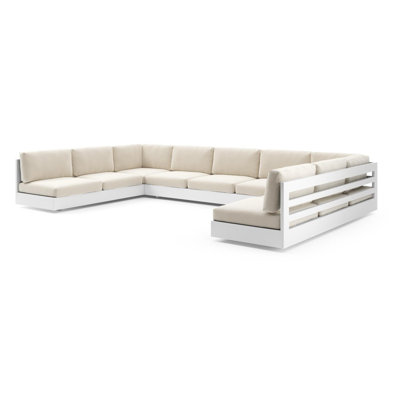 Como loungebank in wit aluminium met althea off white all weather cosytica kussen