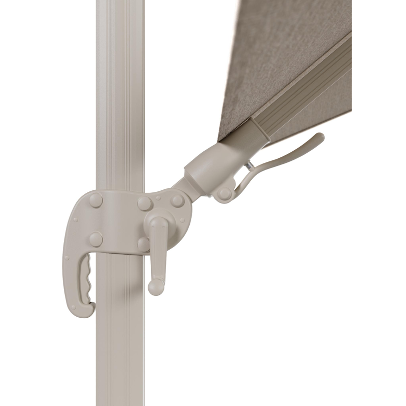 Parasol pedant Avola avec fonction tilt en aluminium beige avec toile de parasol en weather+ softtouch rustic - Lg.1 300 x Lg.2 300 cm (sans pied de parasol)