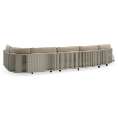 Lomano loungehoek in zwart aluminium en beige verticaal geweven luxe vlakke rope met Althea Chalk all weather cosytica