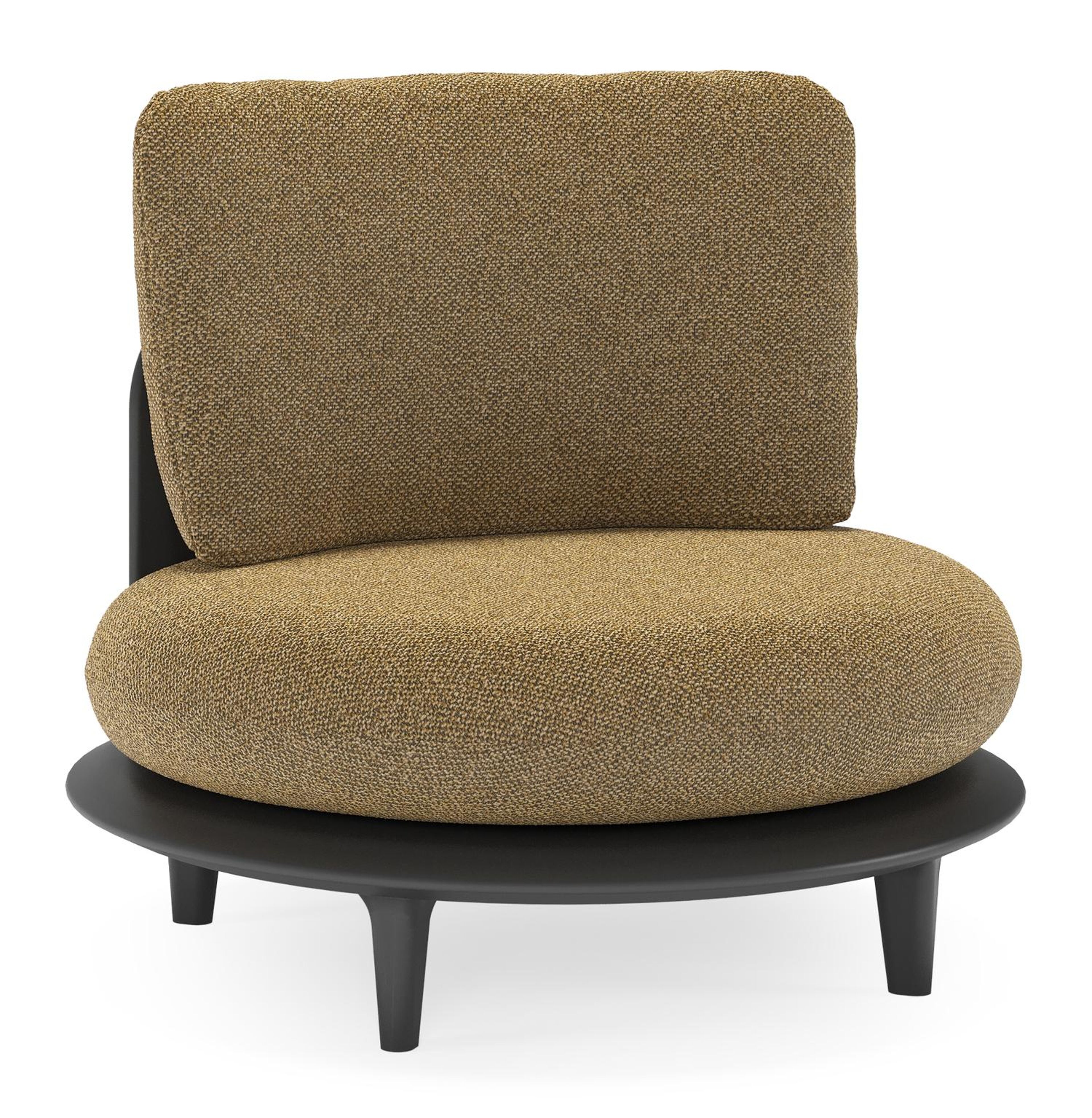 Bomero loungestoel in zwart aluminium met madagascar walnut all weather cosytica kussen