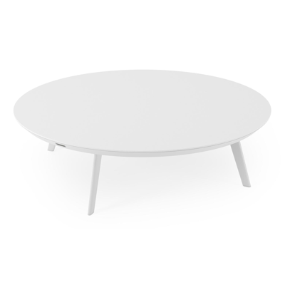 Rondo loungetafel in wit aluminium en arctic white volkeramiek - Dia 110 x H 25 cm
