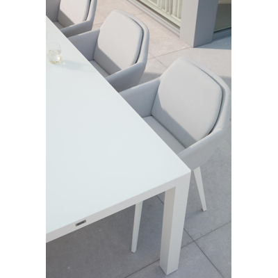 Altera tuinstoel wit-grijs - aluminium en textilene