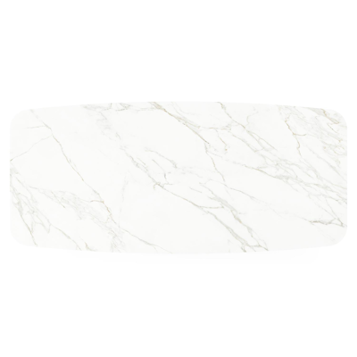 Pagino tuintafel in wit aluminium en volkeramiek calacatta - L 255 x B 115 x H 74 cm