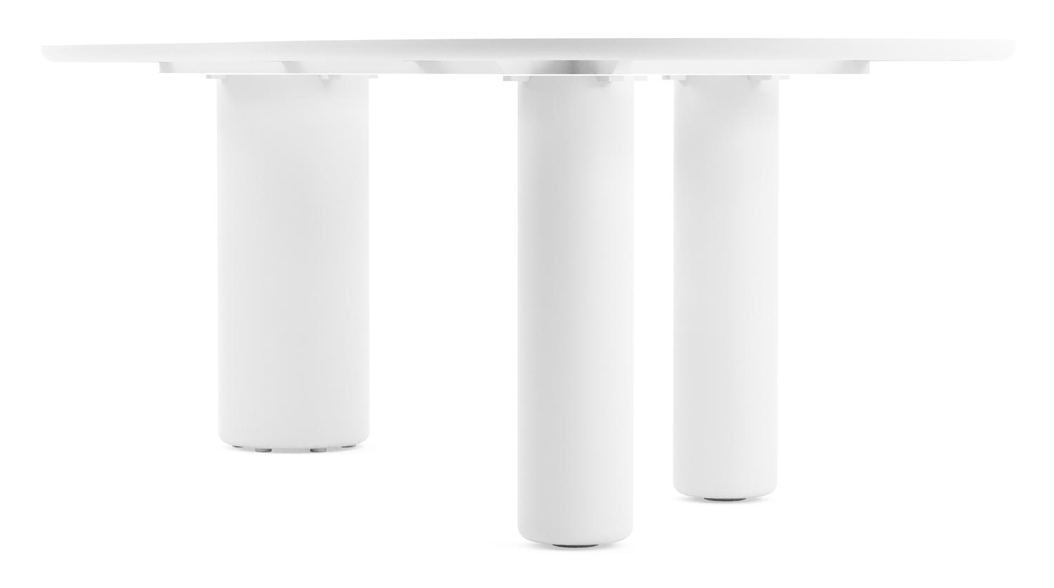 Amico tuintafel organisch in wit aluminium en volkeramiek Travertino Bianco - L 240 x B 110 x H 73.5 cm