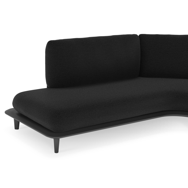 Bomero loungehoek in zwart aluminium met lopi baribal all weather sunbrella® luxe kussen