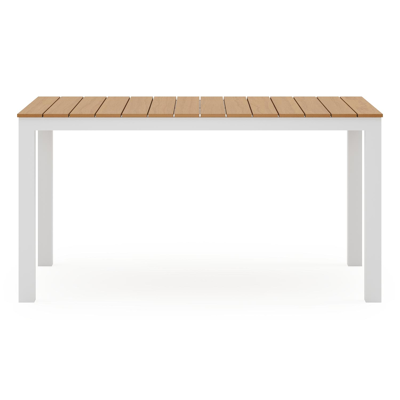 Toma tuintafel in wit aluminium en polywood - L 140 x B 80 x H 72.5 cm